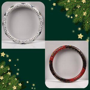 Vintage Cloisonne Bangles One Red & One White READ